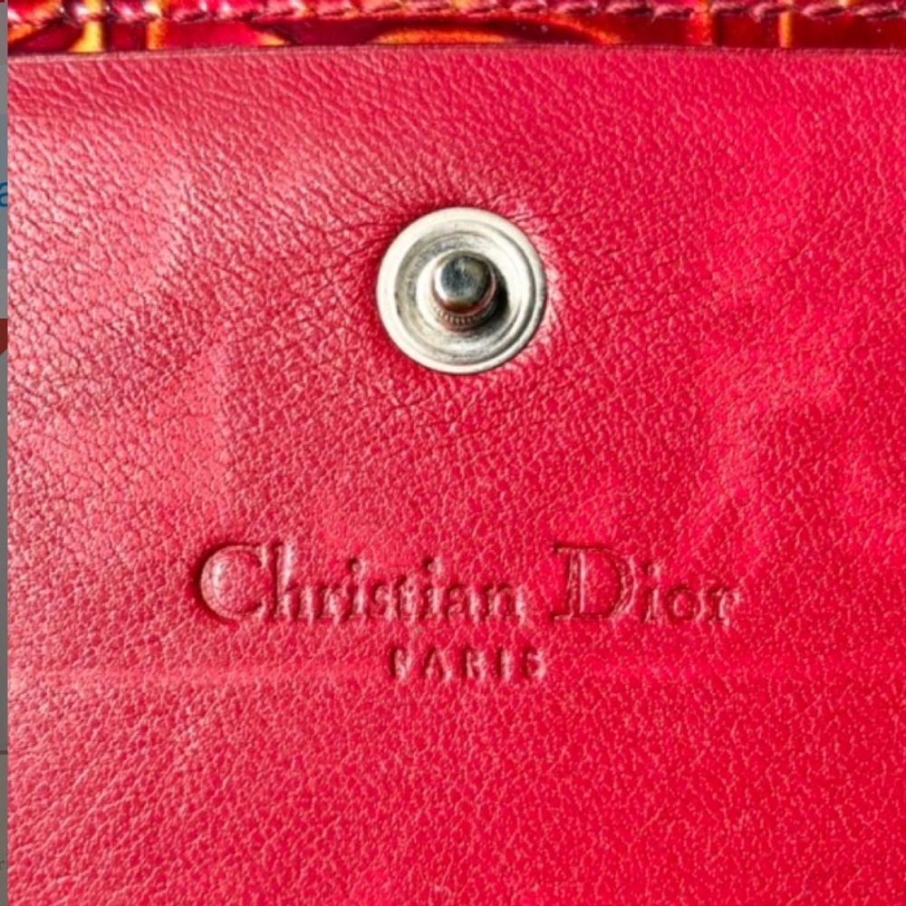 Dior Red Embossed Patent Leather Continental Wallet - Picture 11 of 16